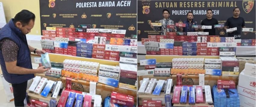 Polresta Banda Aceh Sita 618 Slop Rokok Ilegal dari Dua Mahasiswa di Asrama