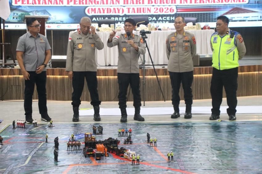 Siapkan May Day 2026, Polda Aceh Latihan TFG dan Gladi Posko Kamtibmas