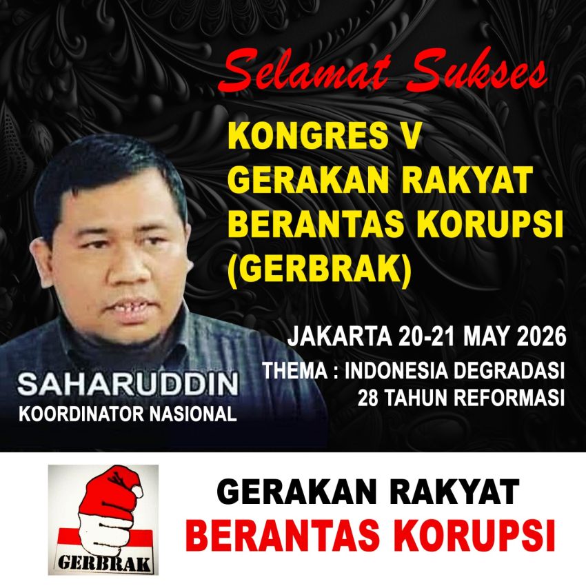 Saharuddin Berhalangan Hadir karena Faktor Kesehatan, Kongres V KORNAS GERBRAK Ditunda hingga Momentum Harkordia 2026