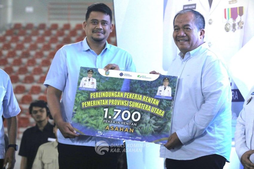 May Day 2026, Gubernur Sumut Serahkan 1.700 Kartu BPJS Ketenagakerjaan bagi Pekerja Rentan Asahan