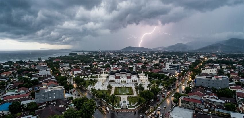 Prakiraan Cuaca Aceh Hari Ini: Mayoritas Wilayah Hujan Ringan hingga Sedang, Pidie Jaya Berpotensi Hujan Petir