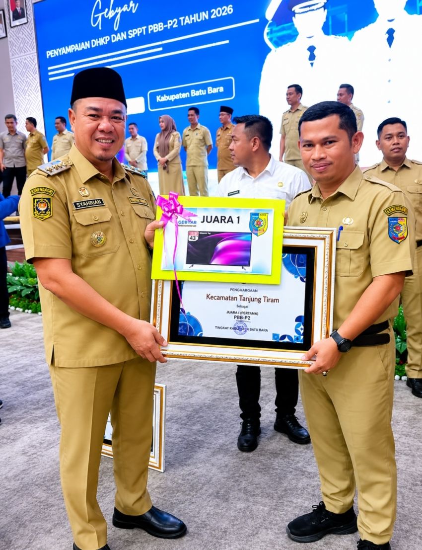 Tiga Tahun Berturut-turut! Kecamatan Tanjung Tiram Kembali Raih Juara 1 PBB-P2 Tingkat Kabupaten Batu Bara