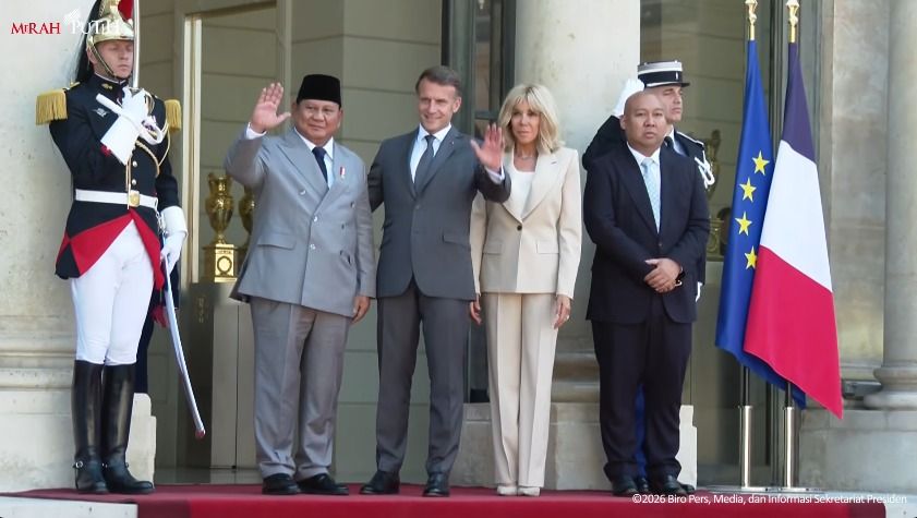 Prabowo Tiba di Istana Elysee Paris, Disambut Pasukan Kehormatan Prancis