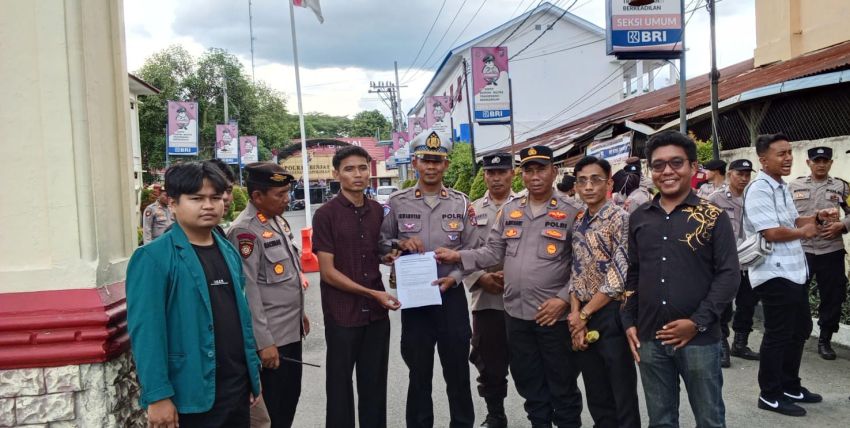 Aksi &ldquo;Binjai Darurat Kriminalitas&rdquo; di Depan Polres, Massa Soroti Absennya Kasat Reskrim