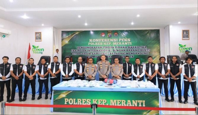 Polda Riau Bongkar Jaringan Internasional 27 Kg Sabu di Kepulauan Meranti, Dua Pelaku Ditangkap