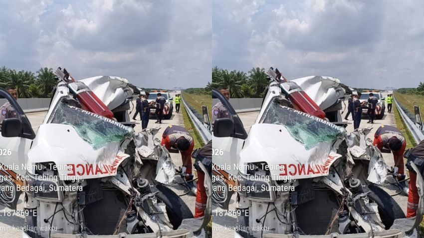 Ambulans Hantam Truk Fuso di Tol Tebing Tinggi&ndash;Indrapura, Dua Orang Tewas di Tempat