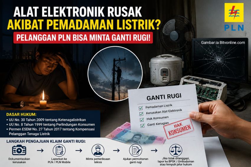 Alat Elektronik Rusak Akibat Pemadaman Listrik? Pelanggan PLN Bisa Minta Ganti Rugi