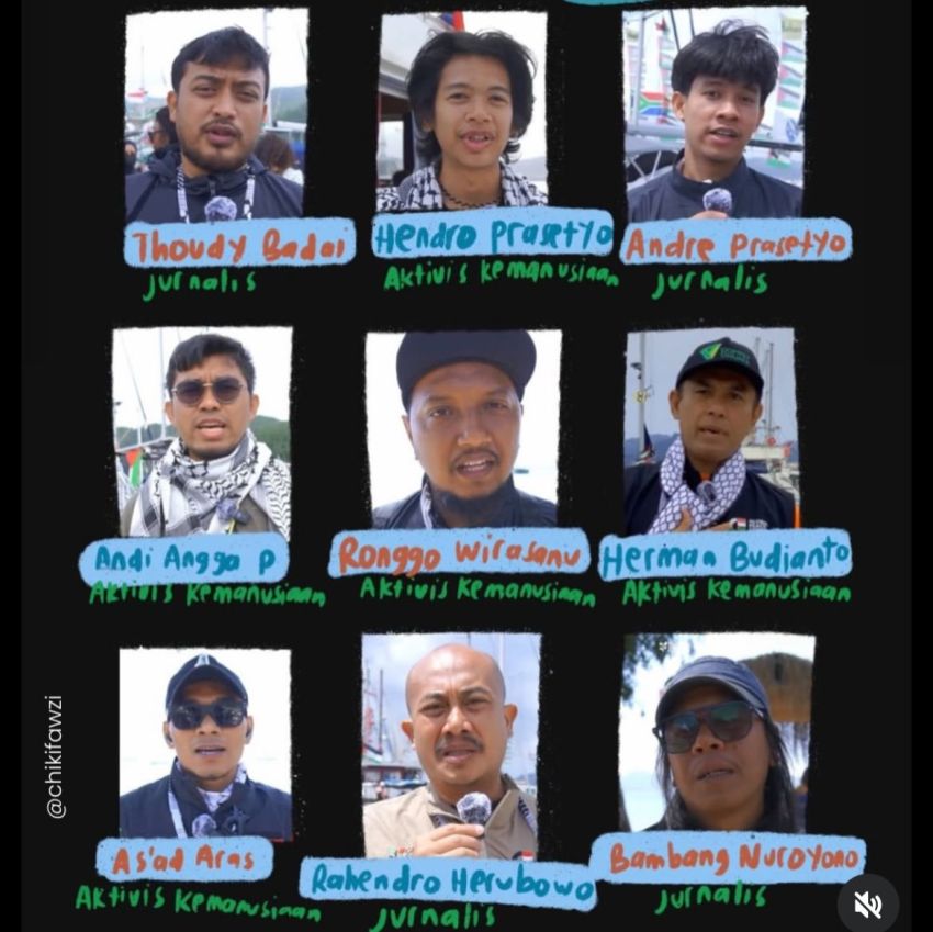 Seluruh WNI Ditangkap Israel Saat Ikut Misi Kemanusiaan Global Sumud Flotilla ke Gaza