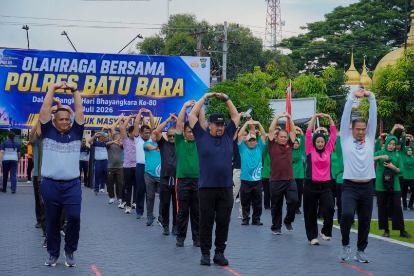 Bupati Batu Bara Perkuat Sinergi TNI-Polri dan Forkopimda pada Olahraga Bersama Sambut Hari Bhayangkara ke-80