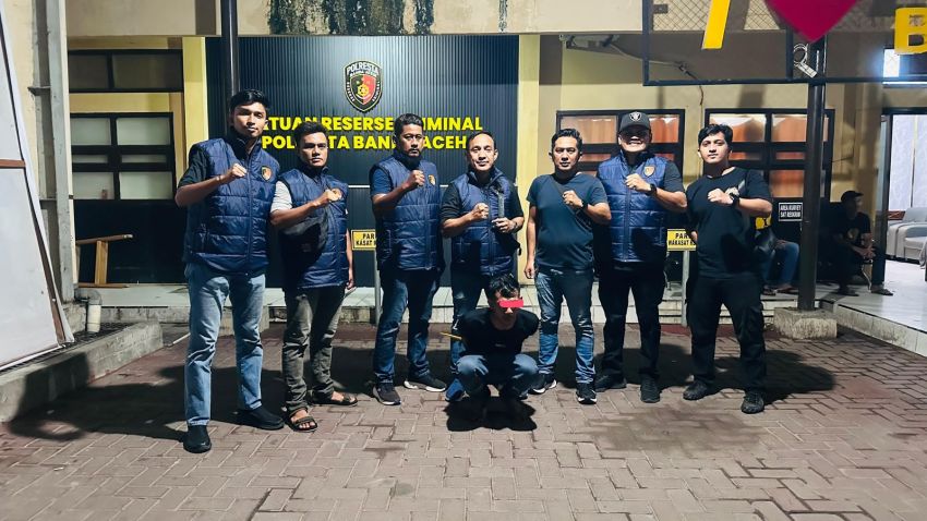 Tim Rimueng Koetaradja Polresta Banda Aceh Tangkap Pelaku Curi Rp15 Juta di Kios Saat Patroli Malam