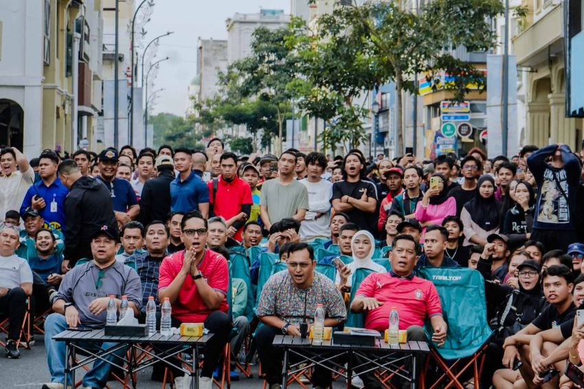 Nobar Piala Dunia di CFD Kesawan, Rico Waas Ajak Warga Medan Semakin Gemar Berolahraga