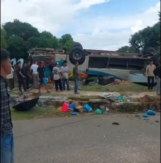 Perjalanan Doa Berujung Duka, Bus Jemaat HKBP Kecelakaan di Batam, Satu Meninggal
