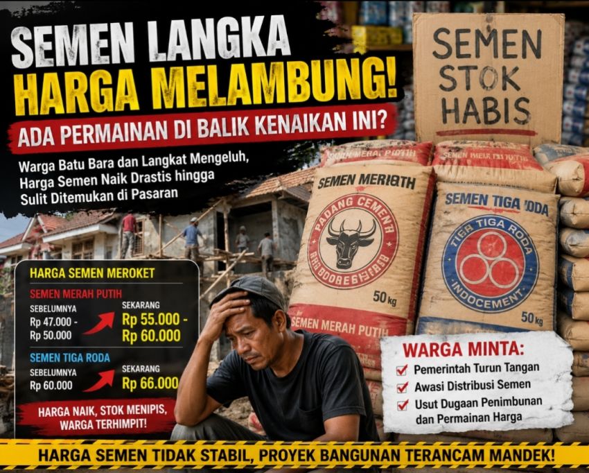 Semen Hilang dari Pasaran, Harga Meroket! Warga Sumut Curiga Ada Permainan