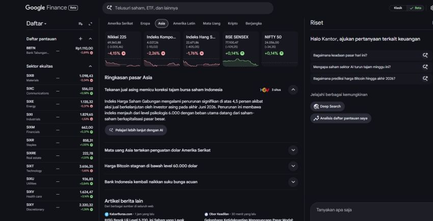 Google Finance Era Baru: AI Bantu Investor Analisis Saham, Kripto, hingga Portofolio