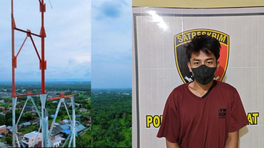 Viral Curi Besi Tower Telekomunikasi, &lsquo;Rayap Besi&rsquo; di Binjai Akhirnya Diciduk Polisi