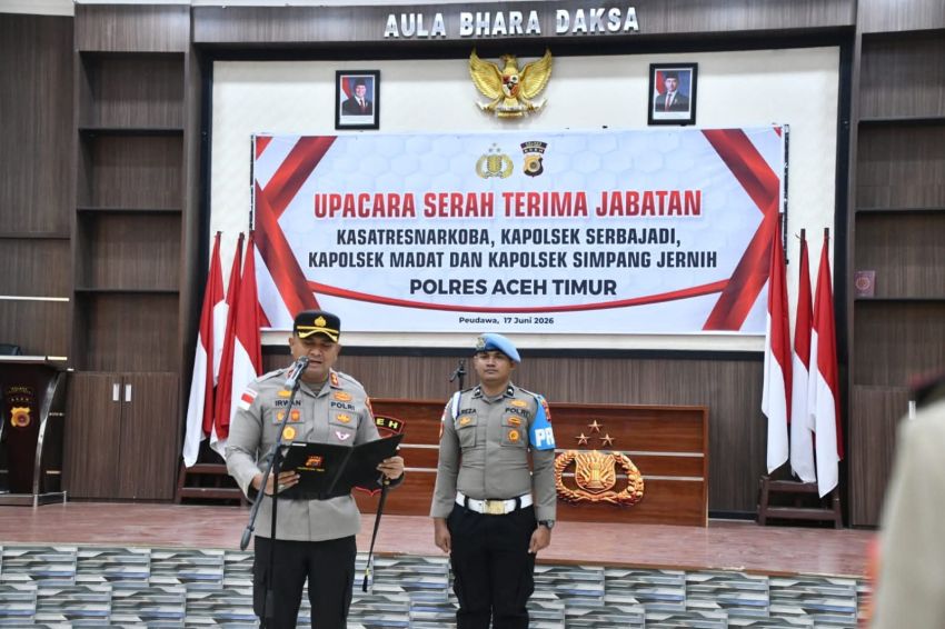 Rotasi Empat Pejabat Polres Aceh Timur, Kapolres Tekankan Profesionalisme dan Pelayanan Masyarakat