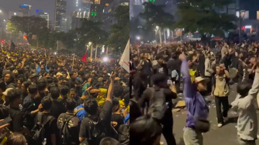 Ribuan Mahasiswa UI dan UNJ Turun ke Jalan, Jakarta Memanas hingga Malam Hari
