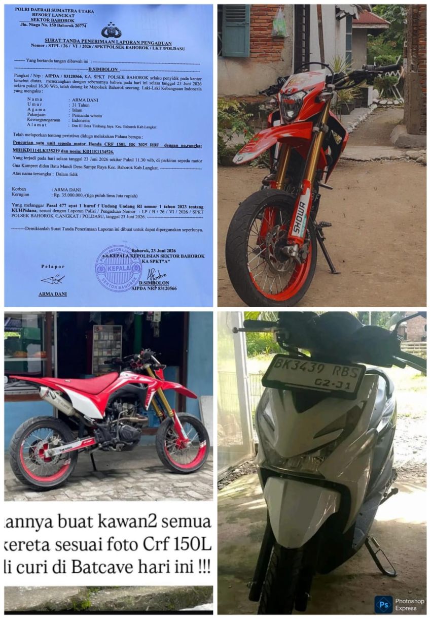 Kasus Curanmor Berulang di Kawasan Wisata Bahorok, Publik Desak Kapolri dan Kapolda Sumut Evaluasi Kapolsek Bahorok