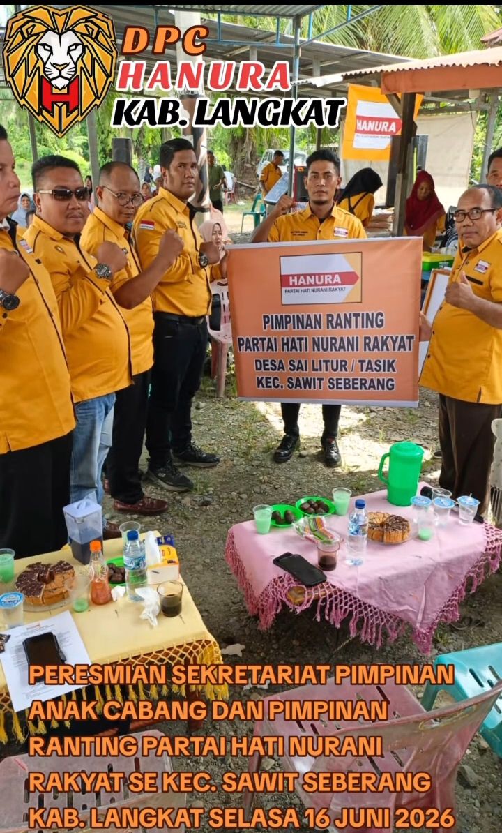 Resmikan Sekretariat Baru, Hanura Langkat Mulai Memanaskan Mesin Politik 2029