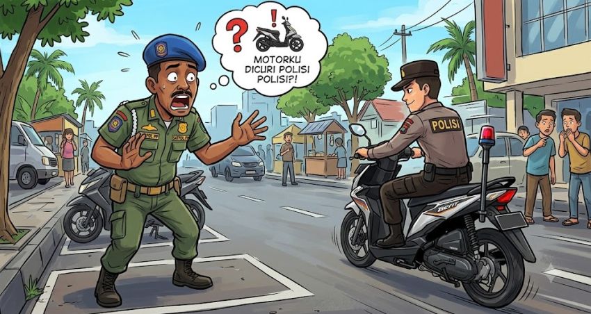 Waspada Modus Baru! Pria Berseragam Polisi Tipu Satpol PP Medan, Motor Raib Dibawa Kabur
