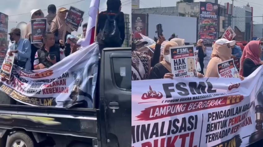 Safari Politik Jokowi di Lampung Diwarnai Penolakan, Massa FSML: Selesaikan Dulu Polemik Dugaan Ijazah Palsu!