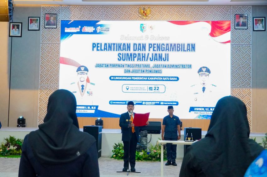 Bupati Batu Bara Lantik 19 Pejabat, Tekankan Peningkatan Kualitas Pelayanan Publik