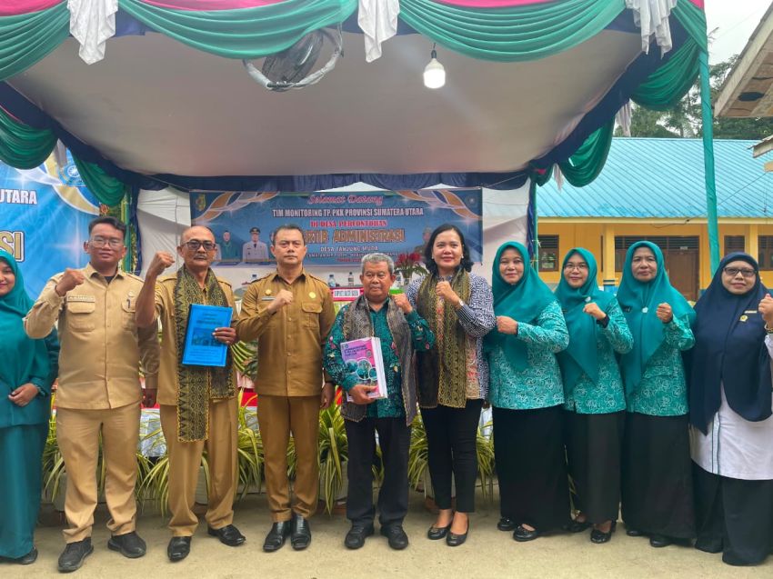Desa Tanjung Muda Sambut Tim Monitoring Desa Percontohan Tertib Administrasi PKK Tingkat Provinsi Sumatera Utara