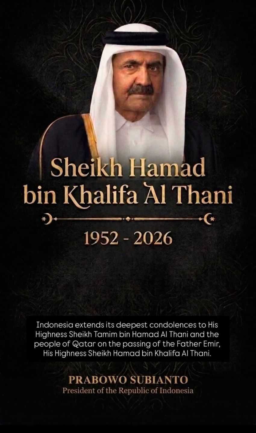 Prabowo Sampaikan Belasungkawa atas Wafatnya Sheikh Hamad, Indonesia Berduka Bersama Qatar