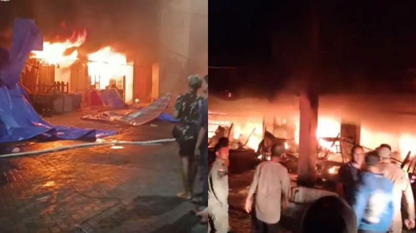 Kebakaran Hebat Hanguskan Puluhan Kios Pasar Sibolga Nauli, Muncul Dugaan Kejanggalan dari Pedagang