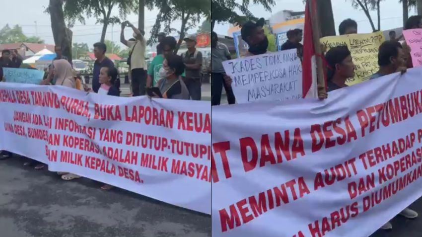 Warga dari Dua Desa Geruduk Kantor Bupati Bupati Deli Serdang, Desak Kades Diperiksa