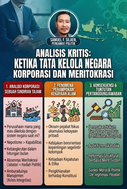 Samuel Silaen: Negara Harus Dikelola dengan Meritokrasi, Bukan Kepentingan Politik