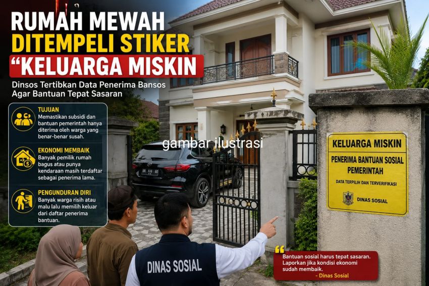 Rumah Mewah Ditempeli Stiker &ldquo;Keluarga Miskin&rdquo;