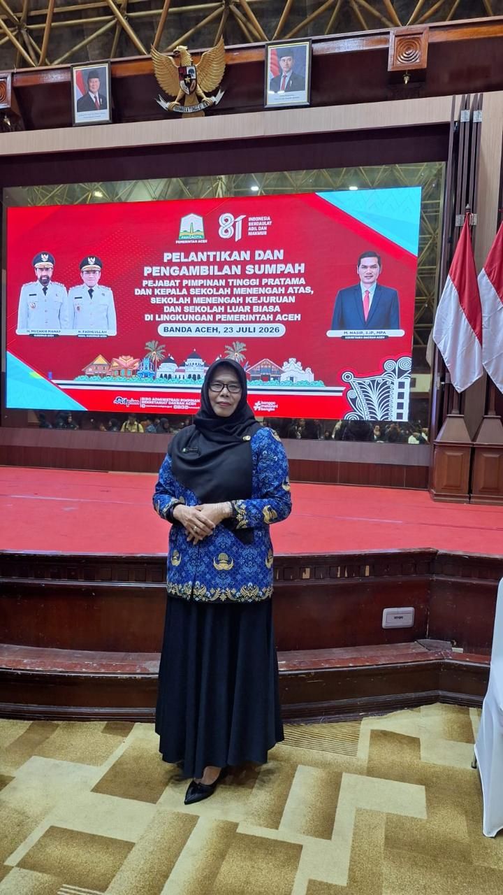 Nuriati Resmi Pimpin SMAN 7 Banda Aceh, Dilantik Langsung Gubernur Aceh