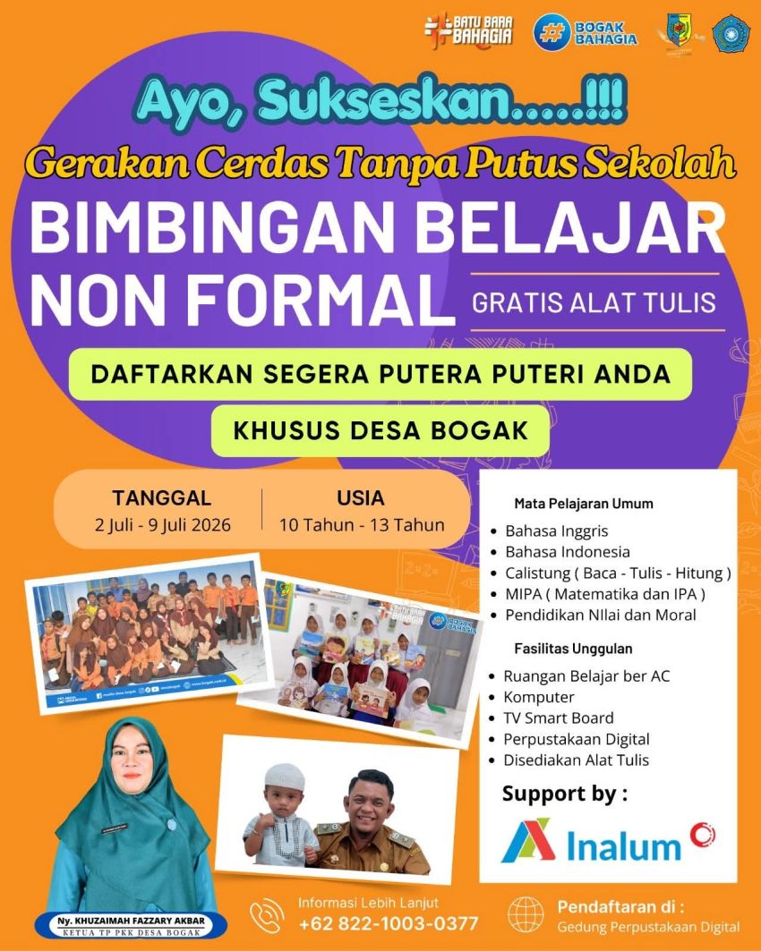 Kades Bogak Fazzary Akbar Tanjung Ajak Warga Sukseskan Gerakan Cerdas Tanpa Putus Sekolah, Bimbingan Belajar Gratis Disiapkan untuk Anak-anak Desa