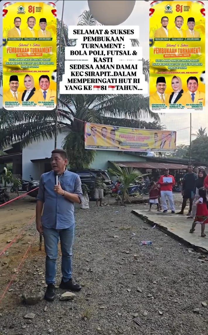 Semarak HUT RI di Sirapit, Edi Bahagia Sinuraya Buka Turnamen Tiga Cabang Olahraga