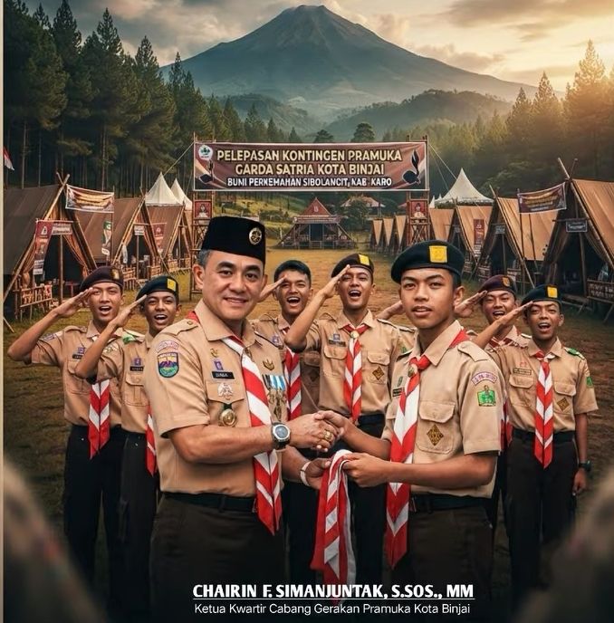 Ketua Kwarcab Gerakan Pramuka Kota Binjai Lepas Kontingen ke Bumi Perkemahan Sibolangit: Jadi Ajang Menempa Generasi Tangguh