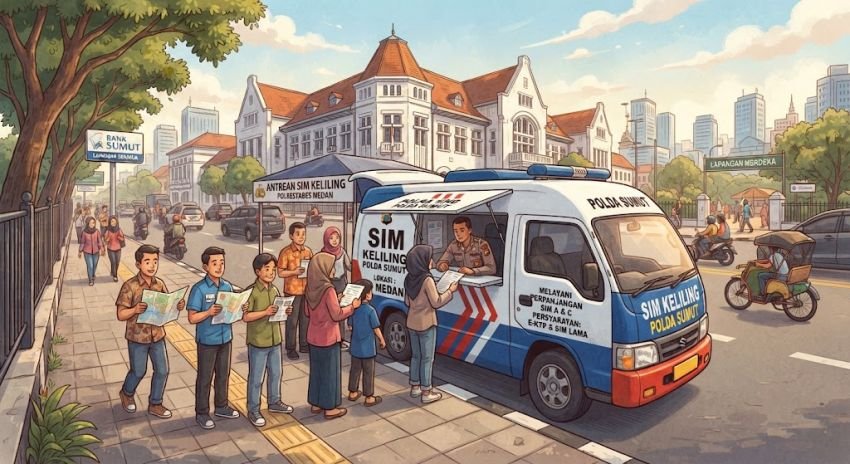 Mau Perpanjang SIM Tanpa Antre di Kantor Polisi? Cek 5 Lokasi SIM Keliling Medan Pekan Ini
