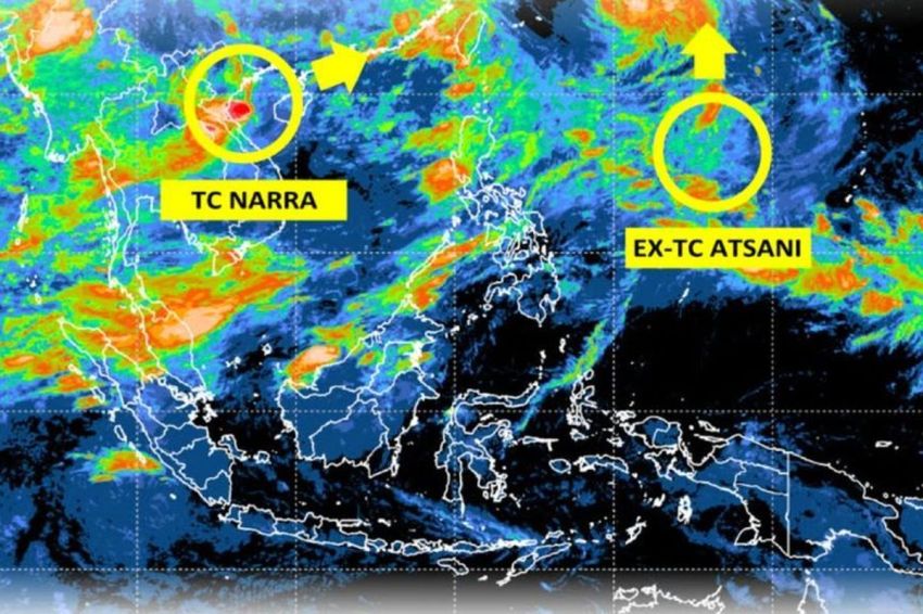 Menjauh dari RI Tapi Tetap Berbahaya, BMKG Ingatkan Gelombang hingga 2,5 Meter Akibat Siklon Atsani dan Narra