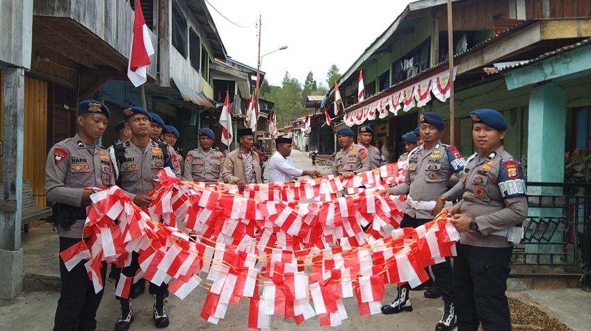 Sambut HUT ke-81 RI, Polda Aceh Sebar 6.000 Bendera Merah Putih hingga ke Pelosok Aceh