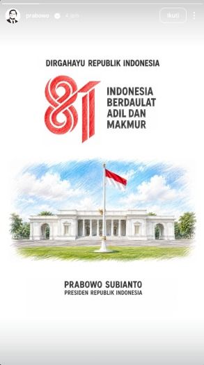 Dari Ziarah Malam di Kalibata hingga Pimpin Upacara di Istana, Begini Prabowo Rayakan HUT ke-81 RI