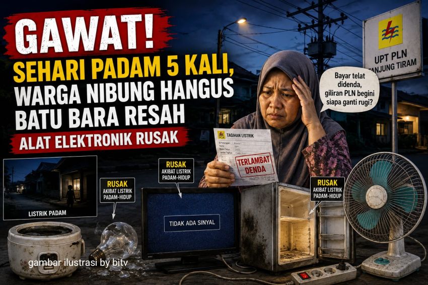 Gawat! Sehari Listrik Padam-Hidup hingga 5 Kali, Warga Nibung Hangus Batu Bara Resah: Alat Elektronik Rusak