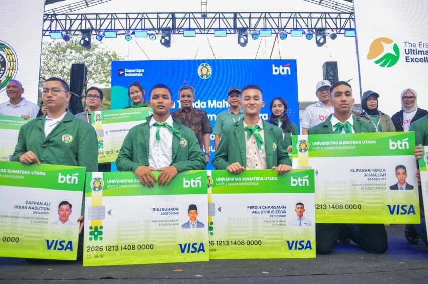 BTN Luncurkan 9.800 KTM Co-Branding USU, Perkuat Ekosistem Transaksi Mahasiswa