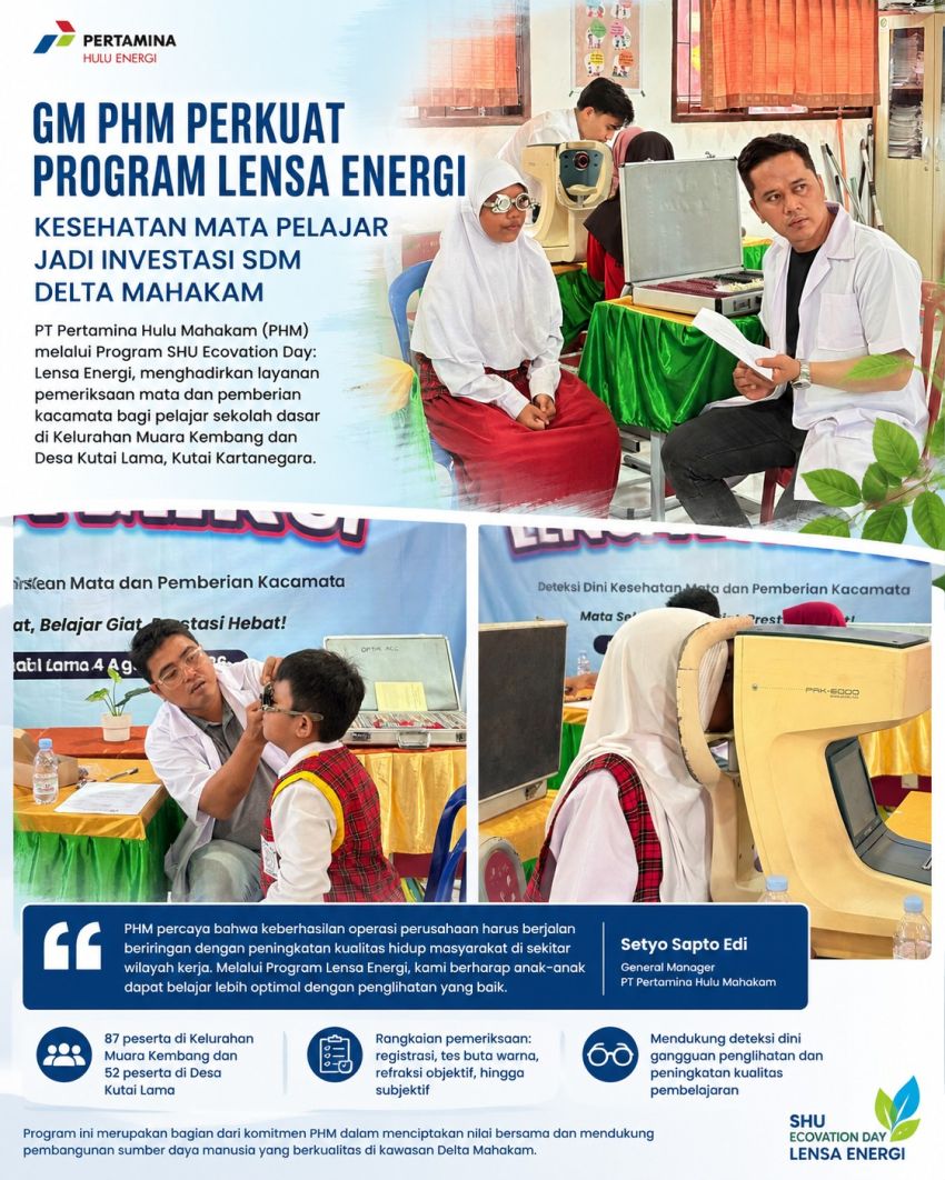 Keterbatasan Ekonomi Bikin Siswa Tak Pernah Cek Mata, PHM Gelar Pemeriksaan Gratis di Delta Mahakam