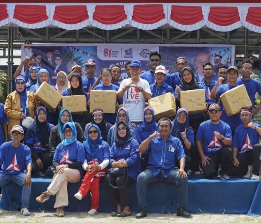 Tarik Tambang hingga Balap Karung, Demokrat Binjai Rayakan 25 Tahun Mengabdi Bersama Warga