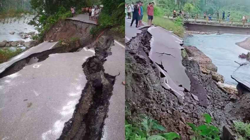 Jalan Sidua'ori-Gomo Putus Total, Warga Nias Selatan Desak Perbaikan Segera