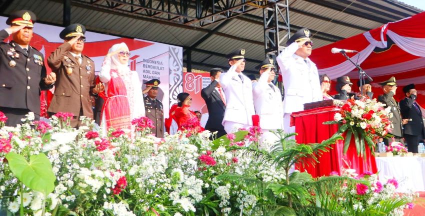 Ribuan Warga Tumpah Ruah, Demonstrasi Pembebasan Sandera TNI Curi Perhatian di HUT ke-81 RI Simalungun
