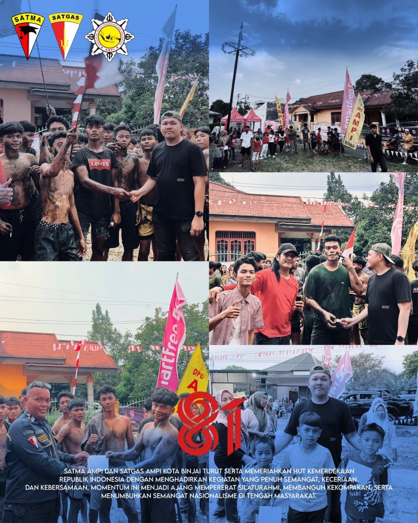 Bukan Sekadar Seremoni, SATMA dan Satgas AMPI Binjai Rajut Kebersamaan dengan Warga di HUT ke-81 RI