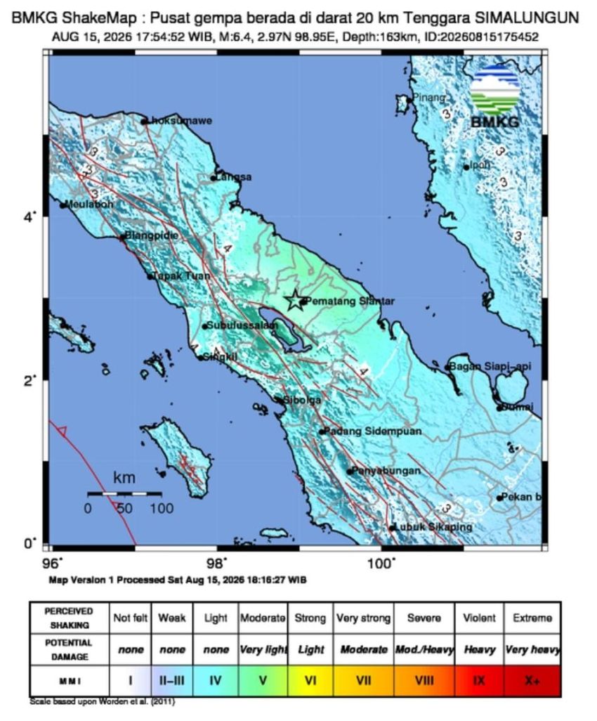 Gempa M6,4 Guncang Simalungun, Getaran Terasa hingga Danau Toba