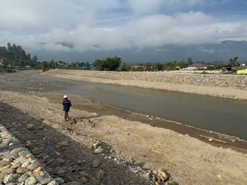 BWS Sumatera I Perkuat Tepian Sungai Aih Bobo Gayo Lues, Cegah Erosi dan Banjir Bandang