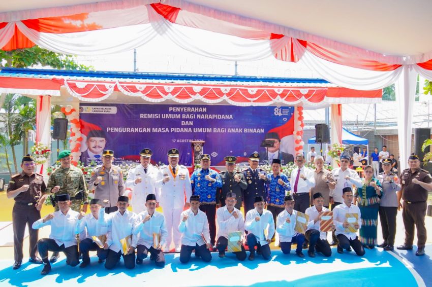 Bupati Batu Bara Serahkan Remisi HUT RI, 24 Warga Binaan Lapas Labuhan Ruku Langsung Bebas: Jadilah Orang yang Bermanfaat